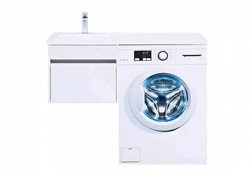 Тумба с раковиной Aquanet Токио 110 см L подвесная 1 ящик, белая