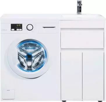 Тумба с раковиной Aquanet Токио 110 см R напольная 1 ящик и 2 дверцы, белая