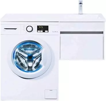 Тумба с раковиной Aquanet Токио 110 см R подвесная 1 ящик, белая