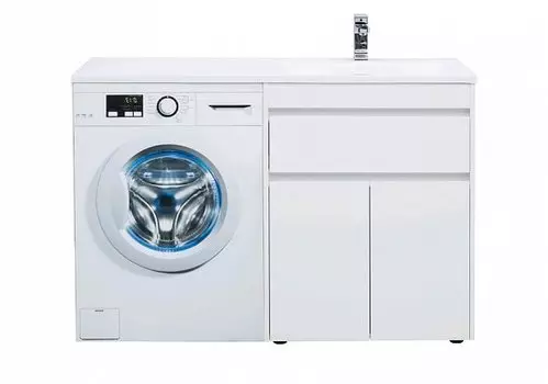 Тумба с раковиной Aquanet Токио 130 см R напольная 1 ящик и 2 дверцы, белая
