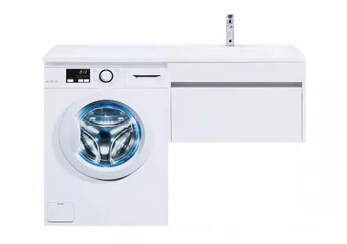 Тумба с раковиной Aquanet Токио 130 см R подвесная 1 ящик, белая