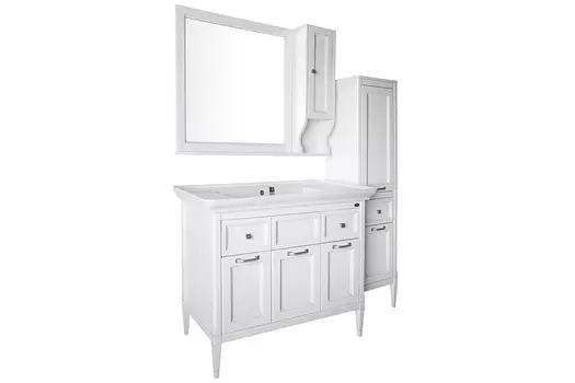 Комплект мебели ASB-Woodline Гранда 105 белый патина серебро