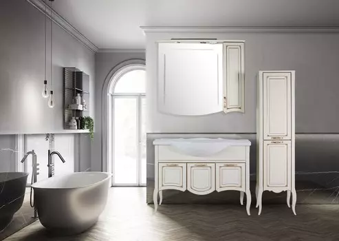 Комплект мебели ASB-Woodline Эмили 105 бежевый (патина золото), напольный 11094