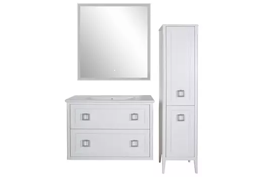 Комплект мебели ASB-Woodline Рома 100 П подвесная белая