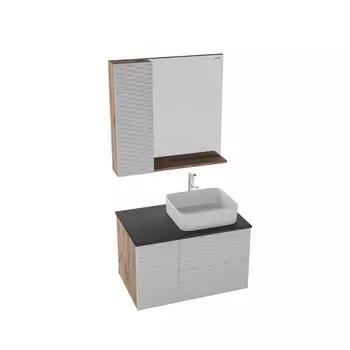 Комплект мебели Grossman Альба 80 2 ящика и дверца, веллингтон, белая