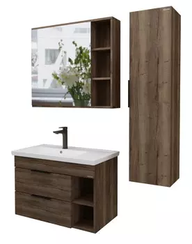 Комплект мебели Grossman Форта 80 подвесная, 2 ящика, темный дуб галифакс