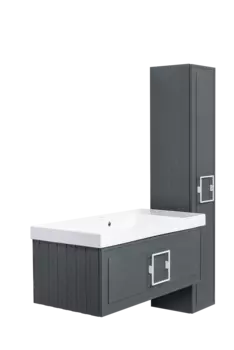 Мебель для ванной комнаты La Fenice Cubo 100 см, подвесная, 1 ящик, Grigio