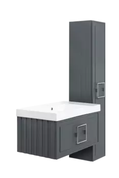 Мебель для ванной комнаты La Fenice Cubo 80 см, подвесная, 1 ящик, Grigio