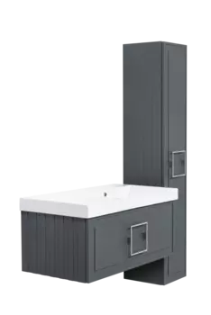 Мебель для ванной комнаты La Fenice Cubo 90 см, подвесная, 1 ящик, Grigio