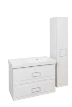 Мебель для ванной комнаты La Fenice Cubo TWIN 90 см, подвесная, 2 ящика, Bianco