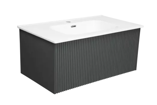 Мебель для ванной комнаты La Fenice Terra 80 см, подвесная, 1 ящик, Grigio