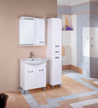 Мебель для ванной комнаты Onika Балтика 61 см напольная с дверцами, белая