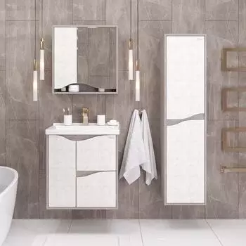 Комплект мебели Onika Брендон 60 см подвесная, 2 ящика и дверца, бежевая