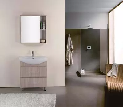 Мебель для ванной комнаты Onika Дельта 71 см напольная 2 ящика, ясень шимо светлый