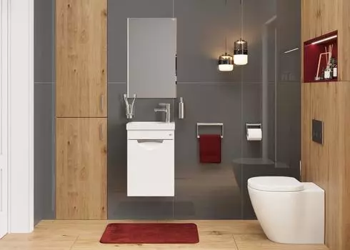 Мебель для ванной комнаты Onika Комо 40 см подвесная с дверцей, белая