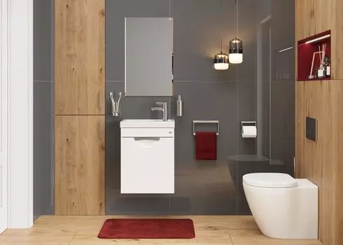 Мебель для ванной комнаты Onika Комо 45 см подвесная с дверцей, белая