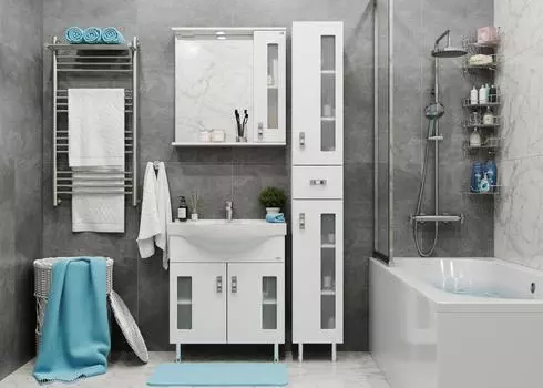 Комплект мебели Onika Кристалл 70 см напольная с дверцами, белая