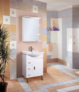 Мебель для ванной комнаты Onika Луна 60 см напольная, ящика и дверца, белая