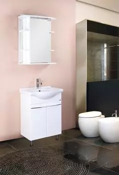 Мебель для ванной комнаты Onika Селигер 60 см напольная с дверцами, белая