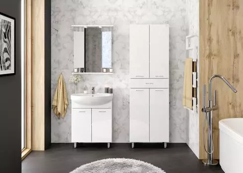 Мебель для ванной комнаты Onika Стелла 66 см напольная с дверцами, белая