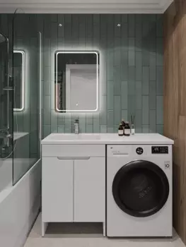 Комплект мебели Orange Optima STD-120TUW+RAL 120 см, левая, напольная, белая глянцевая