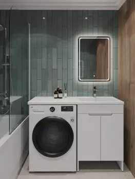 Комплект мебели Orange Optima STD-120TUW+RAR 120 см, правая, напольная, белая глянцевая