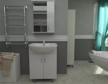 Комплект мебели Orange Роса LA-50TUW+RA 50 см, напольная, белая глянцевая