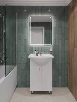 Комплект мебели Orange Роса LA-60TUW+RA 60 см, напольная, белая глянцевая