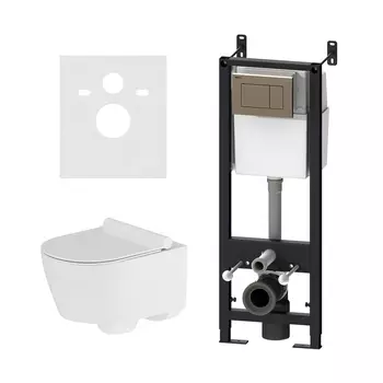 Комплект с инсталляцией и подвесным унитазом Damixa Jupiter DX77,IS10151,1700 белый, с крышкой микролифт