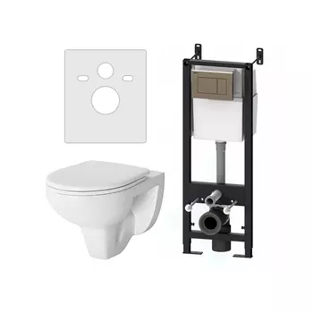 Комплект с инсталляцией и подвесным унитазом Damixa Jupiter DX77,IS10151,1738 белый, с крышкой микролифт