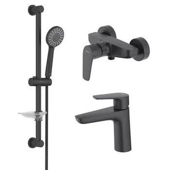 Комплект смесителей для душа Aquatek Бетта AQ1131MB черный матовый