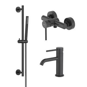 Комплект смесителей для душа Aquatek Европа AQ1331MB черный матовый