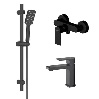 Комплект смесителей для душа Aquatek Лира AQ1431MB черный матовый