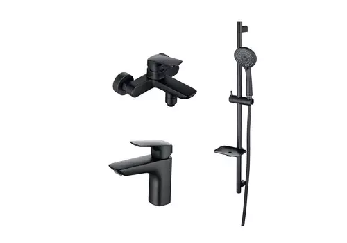 Комплект смесителей для ванны и душа Aquatek Вега AQ1030MB черный матовый