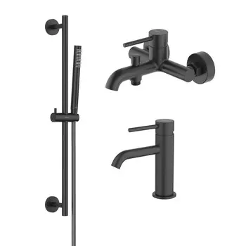 Комплект смесителей для ванны и душа Aquatek Европа AQ1330MB черный матовый