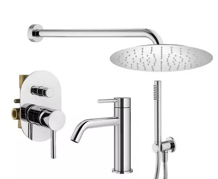 Комплект смесителя для раковины с верхним душем Plumberia Selection IXO KITXO15CR53 хром