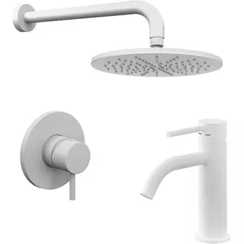 Комплект со смесителем для раковины Paffoni Light KITLIG011BO071 белый матовый