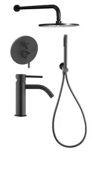 Комплект со смесителем для раковины Paffoni Light KITLIG018NO071 черный матовый