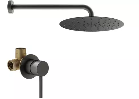 Комплект со смесителем и верхним душем Plumberia Selection IXO KITXO01GR графит матовый