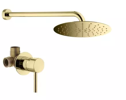 Комплект со смесителем и верхним душем Plumberia Selection IXO KITXO01OR золото 24К