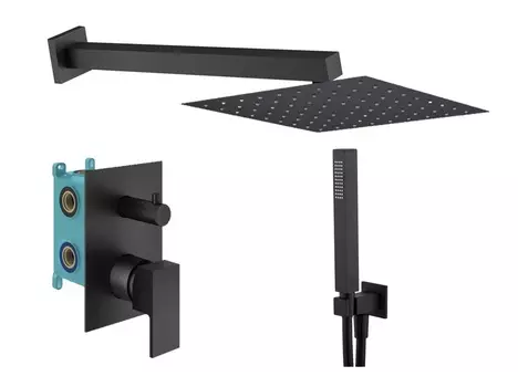 Комплект со смесителем и верхним душем Plumberia Selection TAG KITTG18NO черный матовый