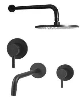 Комплект со встраиваемым смесителем для раковины Paffoni Light KITLIG011NO006 черный матовый