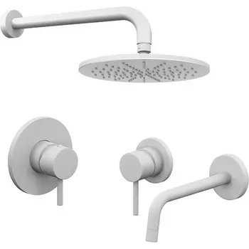 Комплект со встраиваемым смесителем для раковины Paffoni Light KITLIG011BO006 белый матовый