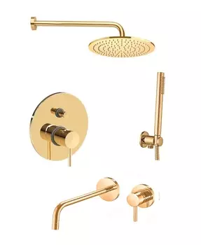 Комплект со встраиваемым смесителем для раковины Paffoni Light KITLIG015HG006 медовое золото