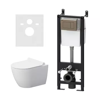 Комплект унитаз с инсталляцией Damixa Apollo DX22,IS10151,1700 белый, с крышкой микролифт