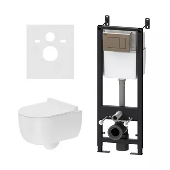 Комплект унитаз с инсталляцией Damixa Scandinavian Pure DX36,IS10151,1701 белый, с крышкой микролифт