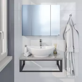 Консоль с раковиной СанТа 80 см, муар