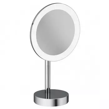 Косметическое зеркало Kludi Vela R 5899505F с подсветкой, 3-х кратное увеличение, хром