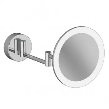 Косметическое зеркало Kludi Vela R 5899505W с подсветкой, 3-х кратное увеличение, хром