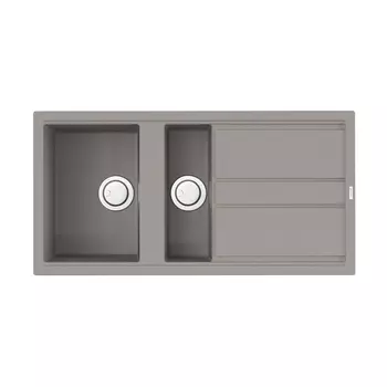 Кухонная мойка 100 см Omoikiri Kitagawa 100-2-GR с донным клапаном серый